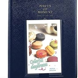 64 Pocket Photo Album for Fujifilm Instax Mini, Polaroid Snap & Mint Zip Instant Cameras - Navy Blue-image-0