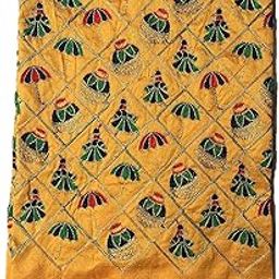 Women Blouse Piece (Unstitched) Heavy Embroidery Golden Work1Mtr blouse matrials-picture-11