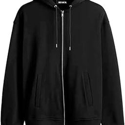 Plain Winter Wear Cotton Oversized Baggy Drop Shoulder Hooded Neck Zip Up Zipper for Men and Women-image-56