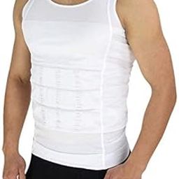 Mens Vest Slimming Body Slim N Lift Shaper Belly Buster Underwear Vest for slim fit tummy shaper (White)-image-86