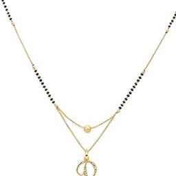 D name Letter Diamond Attached Alphabet Pendant 18 Inch Mangalsutra-image-69