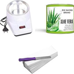 KAHRL Wax Heater Machine Whole body Hair Removal body Wax 400 g. Spatula Knife Waxing kit Heater Combo for Women(Pack of 4) Waxkit Machine Waxing For Women (Wax, Aloe Vera Wax)-13