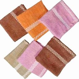ORAS 100% Cotton Face Towel 300 GSM Set of 6 Pcs (Small Size :: 25 * 25Cm) Multi Colors-picture-49