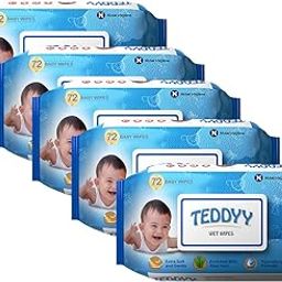 Teddyy Soft Cleansing Baby Wet Wipes with Lid | 360 Wipes | Special Germ Protection | Anti - Rash | Enriched With Aloe Vera and Vitamin E | 72 Wipes x 5 Packs-17