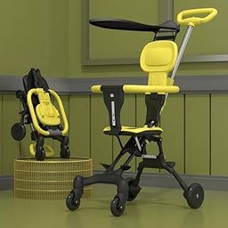 StarAndDaisy Stroller For Baby Boy & Girl 0 To 3 Years / Premium Travel Baby Stroller / Lightweight & Foldable / 360° Rotating Seat / Reclining Backrest / Adjustable Handlebar / Secure Five-Point Harness- Yellow-6