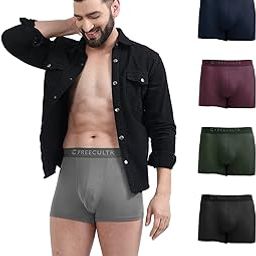 Men's Micromodal Airsoft Trunks – Anti-Bacterial, Sweat-Proof, Ultra-Soft, No Itch, No Chafing, Breathable Comfort Men's Underwear Combo Pack of 5-4