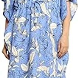 Women Rayon Sky Blue Printed Feeding MaternityKaftan Nighty.-image-33