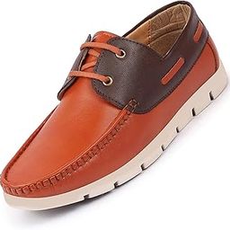 Men's Side Lace Stitched Lace Up Boat Shoes-30