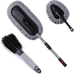Afrodite Microfiber Car Duster Kit, Interior & Exterior Car Cleaning Detailing Tool Scratch Free Extendable Long Handle Duster for Car, Truck, SUV, RV and Motorcycle (c+m+w)-image-19