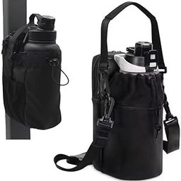 JD FRESH Magnetic Gym Bag/Unisex Crossbody Bag with Water Bottle Holder/Adjustable Strap with Secure Zip Closure/Small Passport Shoulder Bag for Travel/Work and Outdoor Fitness (14 x13 x27 CM, Black)-62