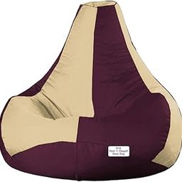 RnS Rest 'n' Sleep - Teardrop Bean Bag Cover Only for Living Room, Bed Room for Relaxing (Ivory/Cherry, XXXL)-image-49