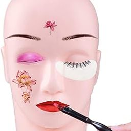 COSLUXE Makeup Practice Face Board, FACE DUMMY Full Face face dummy for Make Up and Lash Extention Practice Training Head, Soft-Touch Rubber Practice Head-image-78