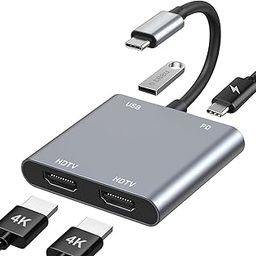 Luonanava USB C to Dual HDMI Adapter 4K@30Hz, USB C Hub Multiport Adapter with Dual HDMI, USB 3.0, 100W PD, Dual Monitor Adapter Support USB C to HDMI Splitter Extended Display for Laptop-image-16