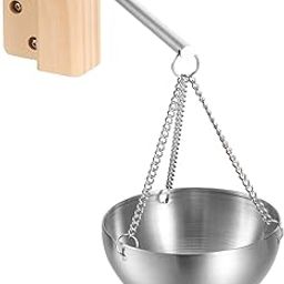 ZJRDYYK Sauna Oil Cup, Sauna Bowl Oil Cup, Sauna Aromatherapy Oil Holder, Cedar Sauna Aromatherapy Bowl Oil Cup Holder with Swinging Arm and Screw, Sauna Essential Oil Cup, Sauna Accessories-image-75