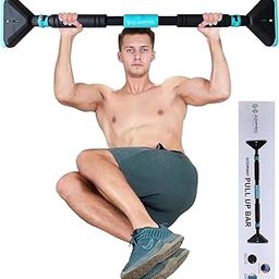 Adipro Doorway Pull Up Bar for Home and at Gym Workout Without Screw | Chin up Rod Exercise Equipment With Lock Mechanism | Door Wall Pullup Hanging Stick to Increase Height (70-95 CM, Blue)-31
