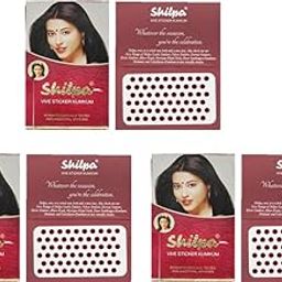 Shilpa Vive Sticker bindi Kumkum Dermatologically Tested Bindi- Deep Red 7 (PACK OF 3) ...HUMARABAZAR...-1