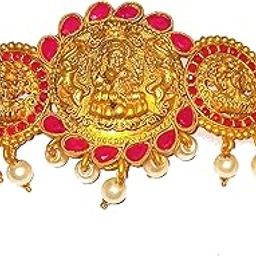 New Wedding special Traditional Temple Gold Plated Maharashtrian Bajubands Armlet Jewellery Studded with Pearls and Diamonds for Women and Girls(BJ-188)-image-2