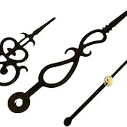 BanteyBanatey® Designer Clock Hands Set - DIY Clock Making Kit for Elegant Timepiece Crafting with Fancy Metal Needles Black Colour (Pack of 2 Sets)-3