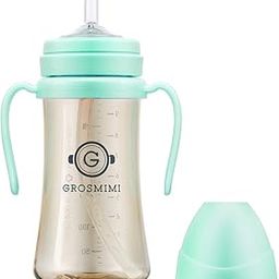 Grosmimi Magic Straw Cup, Customizable, PPSU, BPA Free (Aqua Green, Large, 10 oz)-image-96