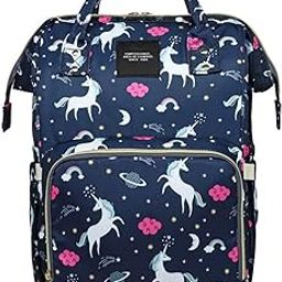 House of Quirk Baby Diaper Bag Maternity Backpack (Dark Blue Unicorn)-picture-24