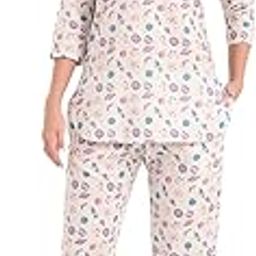 White Printed Cotton Night Suit Sets(DK0285)-image-101