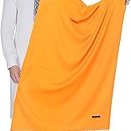 Men's Cashmere Soft Feel Warm Wool Solid Plain Muffler/Scarf/Stole for Winter Season (Orange)-image-96
