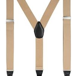 Mens Button End Suspenders 49 Inch Y-Back Adjustable Elastic Tuxedo Suspenders by Grade Code (Khaki)-image-22
