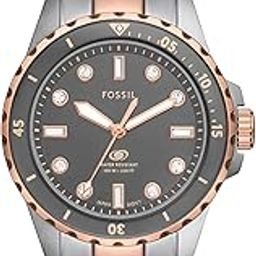 Fossil Stainless Steel Analog Gray Dial Women's Watch-Es5348, Band Color-Two-Tone-3