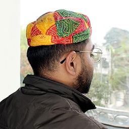 Traditional Multi Marwadi Rajasthani Cotton Blend Safa Pag Men Hat Bandhani Turban- 2 pcs-picture-32