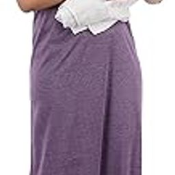 RILO Women's Hosiery Cotton, Nursing, Feeding, Maternity Nighty - Zip Opening at Bust - Before and After Baby Multipurpose Night Dress-13