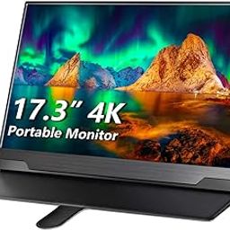 cocopar Portable Monitor 4K - 17.3 Inch UHD FreeSync HDR IPS 100% RGB 3840x2160 Lightweight Eye Care Computer Display with Type-C Mini DP HDMI for PS4/5 Laptop PC Mac, with Smart Case-12