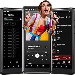 80GB MP3/MP4 Player Bluetooth/WiFi/3.5mm Jack Headphone 4.0" FHD Touchscreen with Spotify Audible Android Music Player with Speaker/Voice Recorder FM Radio Up to 512 GB Expandable ROM-32