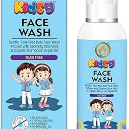 Mom & World Kidsy Face Wash Tear Free, 120ml (No SLS, Paraben) - With Argan OIl, Aloevera-image-0