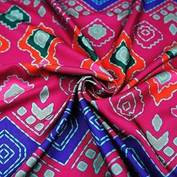 Soft Rayon Printed Fabric for Women’s Clothing | Unstitched Dress Material for Kurtis, Tops & Palazzos | 42 Inch Width – Colorful & Elegant Design | Color Dark Pink | A22-image-22