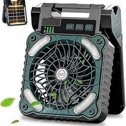 Jukkre Solar Camping Fan with LED Lantern – USB/Type-C Charging, Rechargeable, Adjustable Speed, Emergency Power Bank, Portable & Compact for Outdoor Adventures, Hurricane & Home Use-image-7