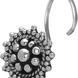 abhooshan Tribal look Nose Pin/STUD with wire in 92.5 Silver for women and Girls. Piercing Required-picture-32