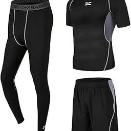 5 Pcs/Set Men's Tracksuit Black M Gray XXL-image-23