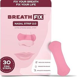 BREATH FIX Pink Nasal Strips 2.0 | Enhances Sleep | Supports Nasal Breathing | Skin-Friendly & Flexible Fit | Sweat-Resistant | CDSCO Approved | 30 Strips-image-45