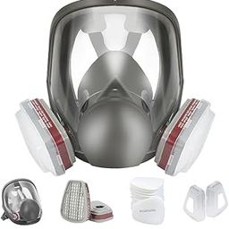 LASALE Reusable Respirator full Face Gas Cover, Anti-fog Mask with Filters, for Paint, Against Dust, Chemicals, Formaldehyde, Polishing, Staining, Car Spraying, Sanding &Cutting-11