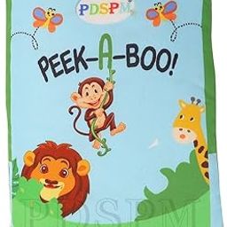 PDSPM Peek-A-Boo Soft Cloth Cushion Pillow Jungle Book for Kids Baby Toddler Animal Picture and nams, Activity Play Babies (Green Jungle Book)-30