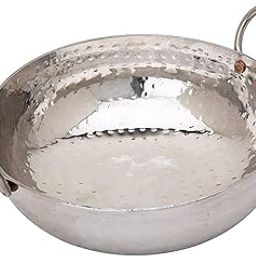 KC Sandwich Bottom Heavy Guage Stainless Steel Hammered Kadhai Cookware(1500 ML)-image-86