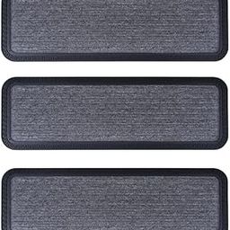Black gold The Finer Touch rectangular Step Mat, Polypropylene Rubber Back High Water Absorbent Anti Slip Indoor/Outdoor Mat 25x75cm|Light Grey|Pack of 3-picture-1