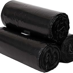 PVA Garbage Bags | Medium | 90 Count | 30 Bags X 3 Rolls | 19 X 21 Inches | For Dry & Wet Waste | Black-25