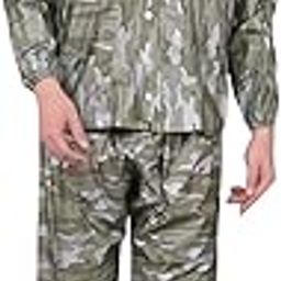 Men PVC Full Sleeve Army Printed Raincoat Set With Adjustable Hood and Pocket-picture-32