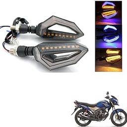 Kozdiko 4 Pcs D Shaped Bike 9 LED Turn Signal Lights Blinker Front & Rear Side Indicator Light for Honda Honda-cb-Shine-sp-11