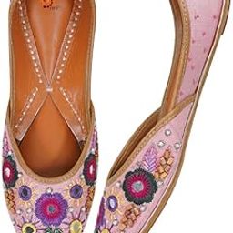 Traditional Hand Dabka Zari Embroidery Comfortable Sole Cushioned Rajasthani Ethnic Punjabi Stylish Fancy Bellies Mojari Jutti for Women-image-22