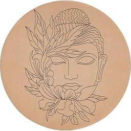 StarLaser Pack of 2 Buddha Design Round MDF Board Laser Cutout Base Painting Board Art & Craft Home Decoration-image-97