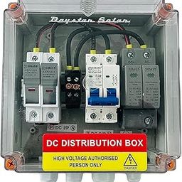 DCDB 2-in-1-out DC Distribution Box with DC Sibass 600V SPD, DC Sibass 32A MCB 2-pole 800V, DC Sibass 32A Fuse (2 Series/String x panels up to 10-12 max each string) off-grid box-10