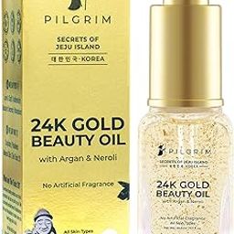 Pilgrim 24K Gold Beauty Oil for glowing skin, deep nourishing, anti aging, make up primer | 24K Gold Oil for smooth & dewy finish | Beauty Elixir | For All Skin Types | For Men & Women | 20 ml-33