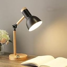 Mufasa Black Wooden Finish Modern Study Lamp, Desk Lamp Table Lamp Best for Home Office Kids Room Library with Wires On/Off Switch (45CM Height) (Bulb Not Included)-picture-30